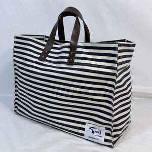 Foray Golf Blue White Striped Oversized Tote Bag